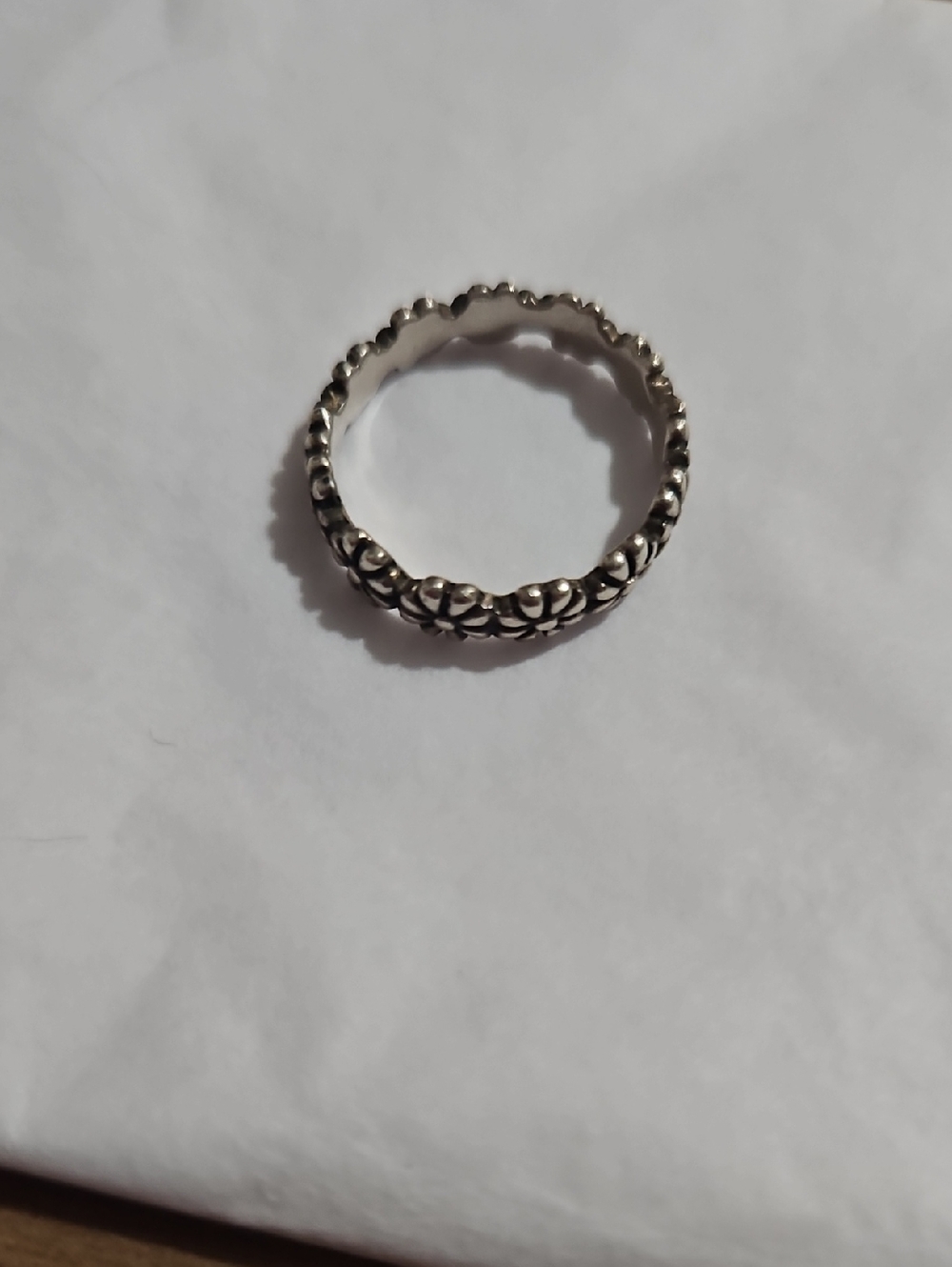 Delicate Floral Stack Ring in Silver